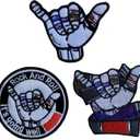 2 x Rock and Roll Patches (3 Pcs)- Funny Tactical Patches, Hook & Loop Morale Patches for Backpacks, Helmets and Other Military Tactical Gears (Medium)