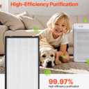 VEVOR Air Purifier Replacement Filter, H13, 2-in-1 Compact & Lightweight Replacement Filter with Non-Woven Fabric, Easy-to-Install Purifier Filter with Activated Carbon, Fit for Square Purifier