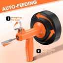 Drain Snake, Auto Feed Drain Auger with Drill Attachment, 25 Feet Plumbing Snake Flexible Hair Drain Clog Remover for Kitchen, Bathrom and Shower Sink with Gloves