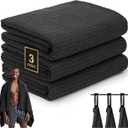 Microfiber Sweat Towel Quick Dry Lightweight Absorbent 3 PackFast Drying 27 X 55 Negative Ions Odorless Gym Towels for Men & Women Yoga Sports Travel Outdoor Camping Gym (Large Black)