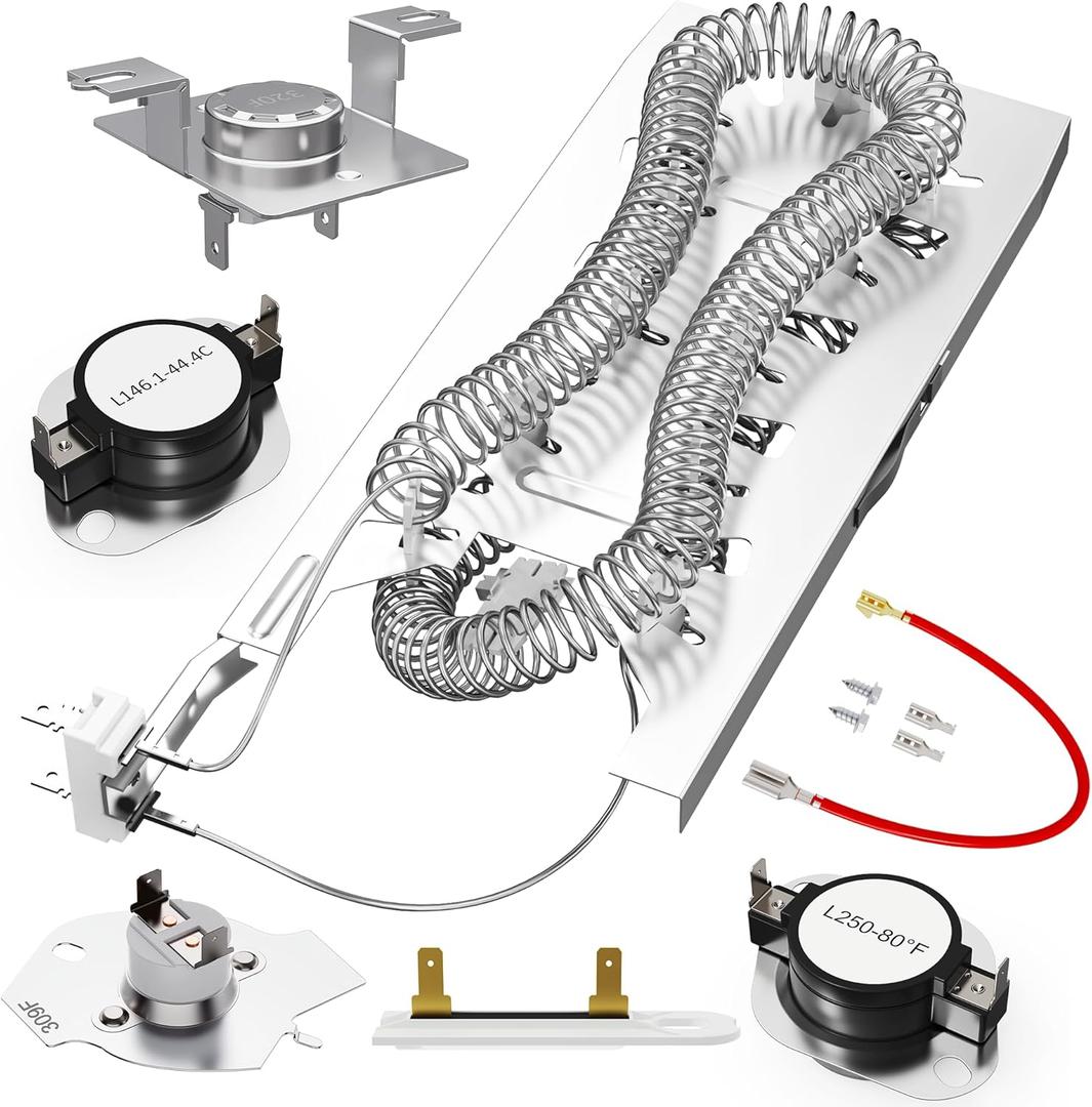 UPGRADE 3387747 WP3387747 Dryer Heating Element Replacement for Whirlpool Cabrio Kenmore He2 Kenmore Elite He3 Maytag Dryers GEW9250PW0 GEQ9800PW1, Replaces WD05X30818 GEQ9800PW2 GEQ9800PW1 MEDB835DW4