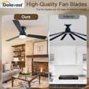 Ceiling Fans with Lights, 52 inch Low Profile Ceiling Fan with Light and Remote Control, Flush Mount, Reversible, 3CCT, Dimmable LED, Noiseless, Black Ceiling Fan for Bedroom, Living Room