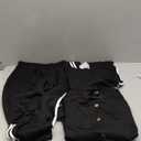 CHICME Women's Three Piece Outfits Striped Tape Patch Tank Tops Bomber Jacket with Sporty Pants Tracksuit Lounge Sets (X-Large, Black)