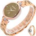 Miimall Metal Watch Band Compatible with Garmin Lily Watch, Stainless Steel Band Adjustable Wristband Replacement Men Women Metal Band Accessories Bracelet Fit for Garmin Lily SmartWatch (Rose Gold)