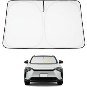 Proadsy 2026 Upgrade Windshield Sun Shade Custom Fit Toyota bZ4X 2023-2026 4-Layer Foldable Front Sunshade Protector Sun Visor Blocks UV Rays Keep Car Cooler