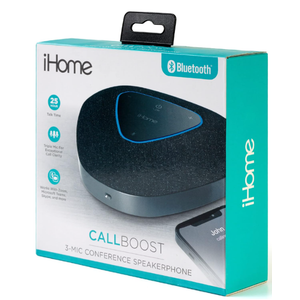 iHome Conference Speaker and Microphone, USB and Bluetooth Speakerphone with 3 Noise Cancelling Microphones for Home Office, Compatible with Mac, Windows, iOS, and Android