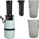 Tasty Slow Juicer, Compact Masticating Juicer with Pulp Separation, Maximum Juice Yield for Fresh, Nutrient-Rich Drinks, Easy Clean-Up & Compact Design, Aqua