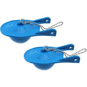 2 Pack Toilet Flapper Replacement kit,3 Inch Toilet Tank Flapper Stopper Flap Plug,Universal Toilet Plug Flapper with Stainless Chain,Blue