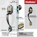 Front Door Handleset Entry Door Handle Set with Cove Knob for Right and Left Handed Sided Doors, Interior and Exterior Entrance Passage Lock Matte Black