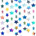 WEVEN Star Garland Holographic Decor Party Streamers Twinkle Star Banner Backdrop for Wedding Baby Shower Birthday Party Decorations, 3" in Diameter, 20 Feet in Total