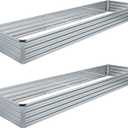 DIIYIV 2PCS 12x4x1FT Galvanized Raised Garden Bed Kit,Vegetable Boxes-Rectangle Metal Flower Box,Large Planter Raised Beds Outdoor Garden for Planting,Fruit,Herb-Silver