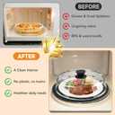 10inch Glass Microwave Splatter Cover for Food with Silicone Mat Heat Resistant Plate Splatter Guard Lid with Vent Holes & Easy-Grip Handle BPA Free, Dishwasher Safe