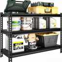 3-Tier Garage Shelving Heavy Duty,40''W x 18''D x 36''H Metal Shelving Unit,1320 lbs Weight Capacity Adjustable Storage Shelves for Retiple Tanks, Aquariums, Pantry,White, 40"W18"D36"H-3tier