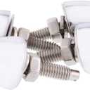 United Pacific Universal Chrome Bullet License Plate Fastener Screw Caps for Standard License Plates, 1-inch Stud w/Metric M6 x 1.0 Threads - 4 Pack, Silver, (10889)