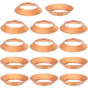 PATIKIL Flare Gasket, 10Pcs Fit for 3/8" Tube Size 45 Degree Copper Flared Pipe Fittings for Air Conditioner Refrigeration Accessories