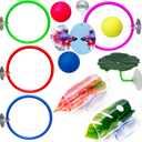 11pcs Betta Fish Enrichment Toys Fish Hideout Exercise Rings Floating Mirror Balls Tank Feeding Rings Training Ring Feeder Hammock Acrylic Tube Resting Breeding Tunnel Spot Aquarium Decor Accessory