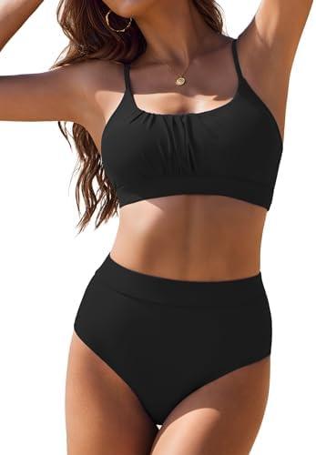 Amazon.com: AI'MAGE Bikini Sets for Women High Waisted 2025 Two Piece Swimsuits Sporty Color Block Bathing Suit, (Black White, X-Large) 