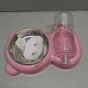 Dog Bowls, Cat Food and Water Bowl Set with Water Dispenser and Stainless Steel Bowl for Cats and Small Dogs - Pink