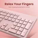 Wireless Keyboard and Mouse Comb, VEILZOR 2.4G Ultra-Slim USB Keyboard Mouse Set, Water-Dropping Keycaps, 12 Shortcuts, Wireless Keyboard for PC Laptop Windows XP/7/8/10, Vista, Mac, Pink