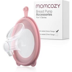 Momcozy Double-Sealed Flange 24mm Only for Momcozy V1 Pro/V2 Pro Breast Pump. Original V1 Pro/V2 Pro Breast Pump Replacement Accessories, 1PC (24mm) (Transparent)