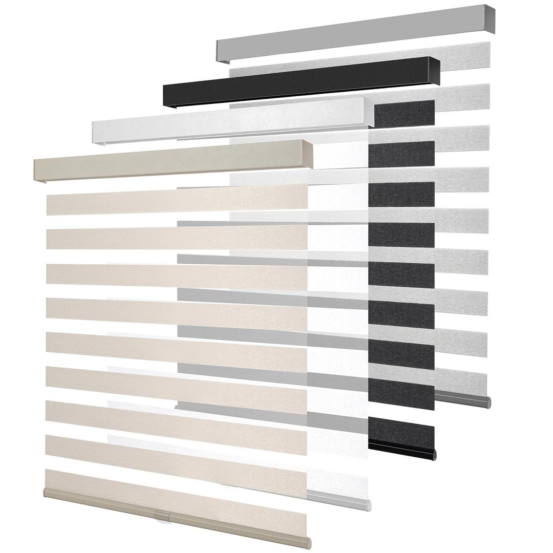 KALYSIE Cordless Zebra Blinds for Windows, 29" W x 72" H, Beige