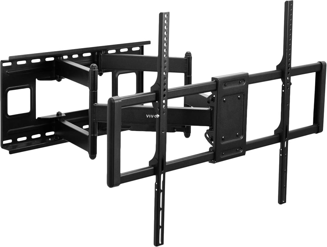 VIVO Heavy Duty 60 to 120 inch Extra Large Screen TV Articulating Wall Mount for LCD LED Flat and Curved Screens, Extended Arm Swivel Mount, Max VESA 900x600mm, Black, MOUNT-VW120M