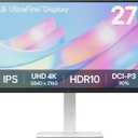 LG 27US550-W 27-inch Ultrafine 4K UHD (3840 x 2160) IPS Computer Monitor, 60Hz, HDR10, Reader Mode, HDMI, DisplayPort, Tilt/Height/Swivel/Pivot Adjustable Stand, White