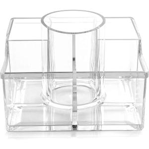 BINO 'The Heiress' 6 Compartment Jewelry and Makeup Organizer, Clear and Transparent Cosmetic Beauty Vanity Holder Storage
