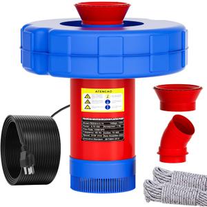 15000 GPH Pond Fountain Aerator - Fully Automatic 110V, 750W (1HP) Floating Fountain and Pond Aerator for Large and Small Outdoor Ponds and Lakes - Pond Fountain with 100 Feet Power Cord. (Plastic)