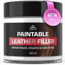 Paintable Leather Filler - Leather Repair for Tears and Holes - Leather Scratch Repair - Easy Step-by-Step Guide- Leather Repair Gel and Filler - White - 60 mL
