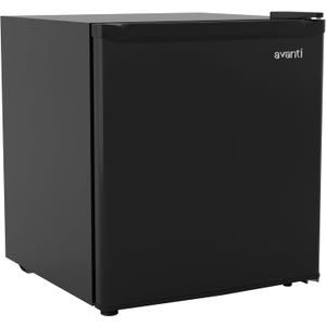Avanti Mini Fridge 1.6 Cu. Ft. Compact Refrigerator for Dorm, Office & Bedroom, Chiller Compartment, Glass Shelf, Reversible Door with Automatic Defrost, ENERGY STAR, Black
