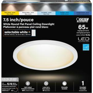 Feit Electric 5/6 Inch LED Ceiling Downlight, Dimmable Flat Panel Ceiling Light with Color Selection (5CCT), Fits 5/6 Inch Recessed Cans, TP24 Adapter Included (7.5"x 7.5"x 1"), 4 Pack, 74206/6WYCA/4