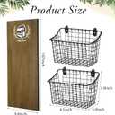 Duraaamo 2 Tier Hanging Wall Fruit Basket for Kitchen Hanging Friut Baskets Wall Mount Fruit Basket Hang Potato and Onion Storage Bin with Chalkboard Rustic Walls Baskets for Kitchen Gifts