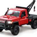 1/12 RC Crane Truck, MN-82T LC79 RTR RC Crawler, 4WD Off-Road Tow Car RTR 2.4GHz RC Pick-up Trail Truck for Adults Hobby Toys (Red), Small