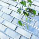 64 Pcs Peel and Stick Beveled Mirror Glass Tile.2.5x1 Inch Mirror Backsplash Tiles. Cute Mirror Strip Tile for Kitchen, Bathroom Wall. 64 Pcs (Silver)