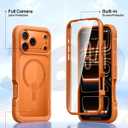 Diaclara Magnetic Designed for iPhone 17 Pro Max Case Full Body Bumper[Compatible with MagSafe] Military Drop Proof Cover with Built-in Touch Sensitive Anti-Scratch Screen Protector,Orange
