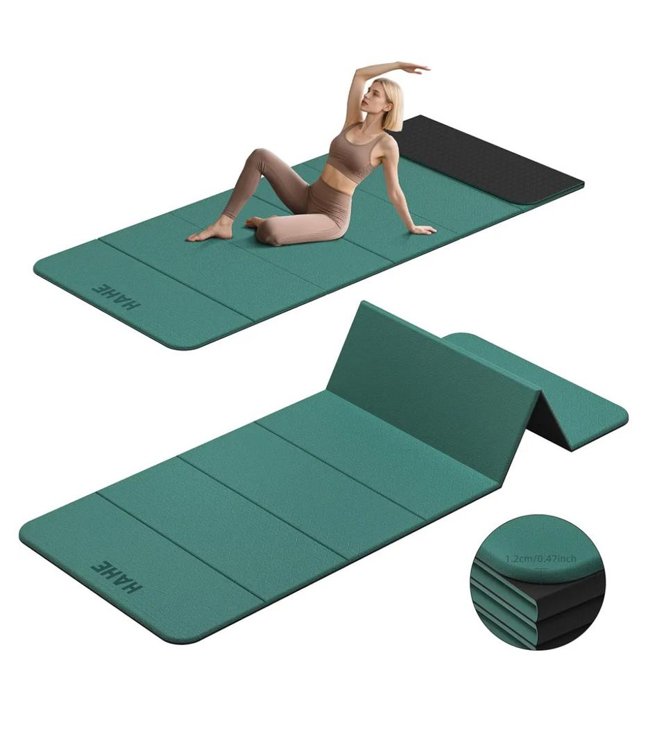 HAHE 7-Fold Design Extra Thick Yoga Mat 72"L x 24"W x 0.47", TPE
Fitness Exercise Mats, Non-Slip Foldable Yoga Mat, High Density, Portable for Men & Women, Yoga, Pilates, Home Gym