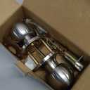 BESTTEN Keyed Entry Door Knob with Lock, Interior and Exterior Door Lock, Standard Ball, Satin Nickel
