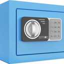 PATRON small safe box with keymini safe for moneysmall coin safes for home with codelittle jewelry lock box for kidsWall or Cabinet Safe for personal items, 0.236 Cubic Feet Blue