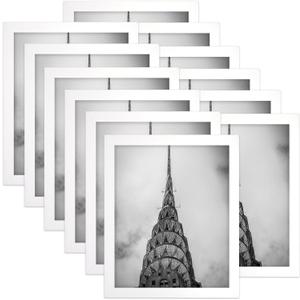 8x10 Picture Frame White Set of 12 for Wall Gallery Collage Photo Frames or Tabletop Display