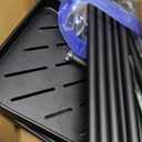 Nieifi Corner Shower Caddy Stand-5 Tier Rustproof Anodized Aluminum Standing Shower Organizer-Shower Caddy Corner-Dual Stability to Anti-Shaking-Height-Adjustable Legs for Uneven Surfaces-Black