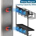 Magnetic Cup Storage Organizer Holder for Stanley 30/40 oz Tumbler,Strong Magnetic Rack for Fridge (Black, 4CUPS)