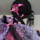 Spooktacular Creations Witch Costume Kids, Light Up Halloween Costumes Witch Dress with Hat and Broom for Girls, Sweet Wizard Set for Toddler Scary Halloween Themed Parties, Pink, 3T