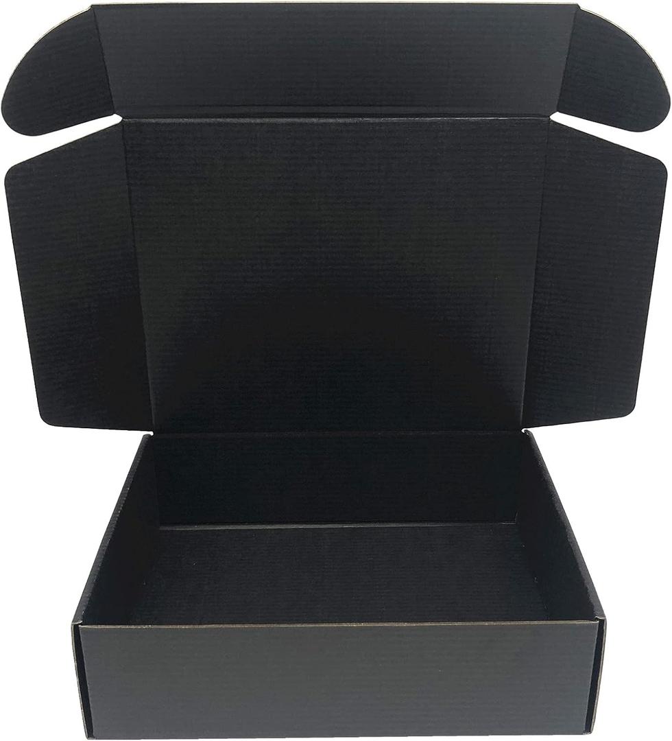 Black Cardboard Shipping Box 15 x 11 x 3 Inch Corrugated Packaging Storage Boxes 10 Pack (Inside Size: 14.5 x 10.8 x 3")