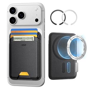 ESR for MagSafe Wallet, 5 Card Holder with RFID Blocking, MagSafe Sticker Included, Slim Magnetic Wallet for iPhone 17e/17/16/15/14/13/12 Series and Selected Samsung Devices, Not for 13/12 Mini, Black