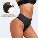 SAYCELI High Waisted Thongs for Women - 8 Pack Seamless Wide Band Panties Ladies Cheeky Soft Stretchy Underwear High Rise (Black, XL)