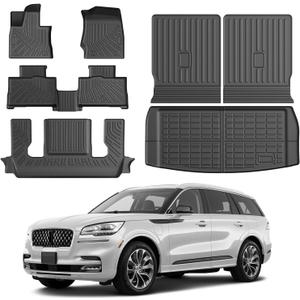 Aviator Floor Mats - Car Mats for Lincoln Aviator 2020-2025, All Weather Floor Mats and Cargo Liner for Aviator Accessories, Heavy Duty Rubber Mats, Car Accessories