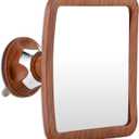 MIRRORVANA Fogless Shower Mirror for Shaving - Shatterproof Surface, Upgraded Suction Cup, and 360 Swivel Design - 6.3" x 6.3" (Bamboo Print)