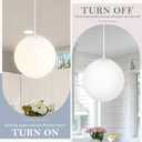 KoKo&Yukina 10 Inch Pendant Light White Globe Pendant Lights Kitchen Island Mid Century Light Fixture Adjustable Globe Pendants Lights with Milky White Glass Shade for Dining Room Living Room