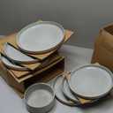 TheTerra Ceramic Dinnerware Sets for 4, 12 Pieces Porcelain Lightweight Plates and Bowls Sets, Scratch Resistant Dish Set, Oven & Microwave & Dishwasher Safe, Desert Sage